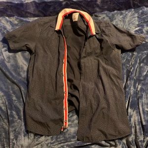 Thomson & Richards dark navy blue, with navy blue and white speckled pattern